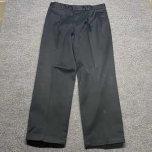 Nautica Rigger Navy Chino Pants Men's 36x30 Pleated Front Cuff Leg Crease Preppy